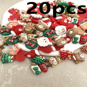 TEMU 귀여운 눈사람, 사슴, 나무, 곰, 장갑이 특징인 크리스마스 테마 레진 장식 20개 세트. 네일 아트 및 주얼리 제작에 적합합니다.
