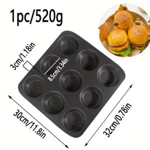 TEMU 1개 논스틱 햄버거 번 몰드 - 완벽한 파인애플 번 & 더 많은 것을 위한 4구형 라운드 메탈 베이킹 팬, 필수 바비큐 & 그릴 액세서리