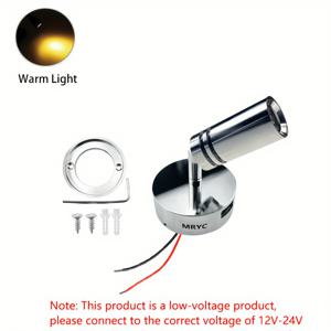 TEMU 1개 RV 독서등, 회전형 LED , 터치 컨트롤 조절식 실내등, 캠핑카, 여행용 트레일러, 보트, 요트 및 작업대 조명에 적합, DC 12-24V, 배터리 없음