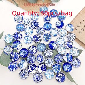 TEMU 50개 (25쌍) 12mm 다양한 및 도자기 유리 스티커, DIY 수제 재료