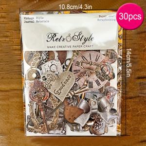 TEMU 30pcs 레트로 미학 스크랩북 용지 4.3인치*5.9인치 패턴 단면 스크랩북 디쿠파지 용지 패드 DIY 공예 저널링 스크랩북 용품 선물 포장 앨범 아트 장식 공예 용지