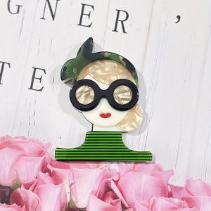 TEMU 3색 헤어밴드 브로치 핀 1개, 코트 및 가방 장식에 적합한 아크릴 패션 캐릭터 배지