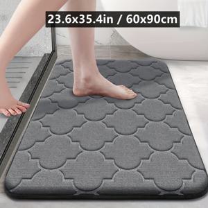 TEMU 초극세사 메모리폼 욕실 러그, 미끄럼 방지 매트, 흡수성, 세탁기 사용 가능!