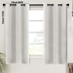 TEMU 주방용 커튼 밸런스 2개 세트, 실내 어둡게 하는 짧은 티어 커튼, 트리플 위브 소형 카페 그롬멋 하프 윈도우 베이스먼트 창문용