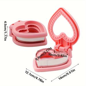 TEMU 1pc 스테인리스 스틸 하트 샌드위치 커터 및 실러, 도시락 장식용 비스킷 커터, 베이킹 도구, 주방 가제트, 데이/크리스마스/라마단 DIY 러브 런치 필수품