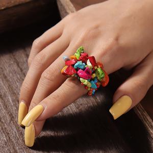 TEMU 휴가 스타일 쌀 구슬 비즈 밴드 링 여름 해변 의류 장식 (돌 색상과 크기가 약간 다름)