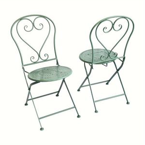 TEMU 데코 존 2개 세트 메탈 의자 물방울 디자인 철제 접이식 의자 패티오 가구 RV 캠핑 피크닉 정원 야외 생활용 내구성 및 방청 식탁의자 2개 팩