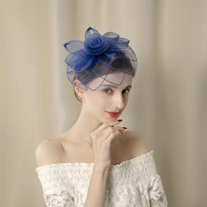 TEMU 여성용 플로럴 핸드메이드 파시나터 1개, 파티, 생일, 경마, 결혼식용, 더비 모자