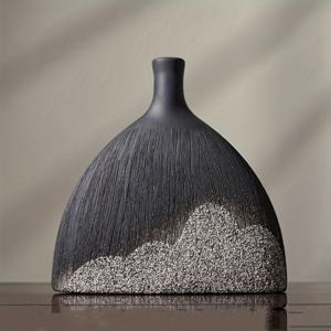 TEMU 고풍한 스타일의 도자기 꽃병 - 선미학적인 집 장식 원통형 꽃병, 거실, 현관, 침실을 위한 창의적인 도자기 중심 장식품 - 신선하고 건조한 꽃 장식을 위한 장식품 전시