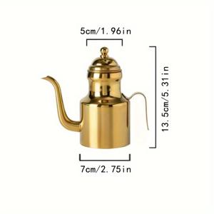 TEMU 1pc, 304 스테인레스 스틸 오일 포트, 대형 차 및 커피 포트, 두껍고 내구성이 뛰어난 조미료 저장 냄비, 식초 디스펜서, 액체 조미료 냄비, 요리, 주방 용품, 바베큐, 베이킹, 샐러드, 주방 도구, 레스토랑 음식 카트에 적합