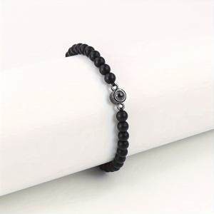 TEMU (맞춤) 개인화 사진 투영 비즈 펜던트 커플 기념 주얼리 여성용 팔찌