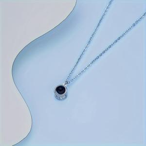 TEMU 커스텀 컬러 사진 프로젝션 목걸이, 펜던트 - /연인/엄마/친구/베프를 위한 2024 신규 디자인 고급 라이트 럭셔리 로맨틱 액세서리, 어버이날 생일 선물