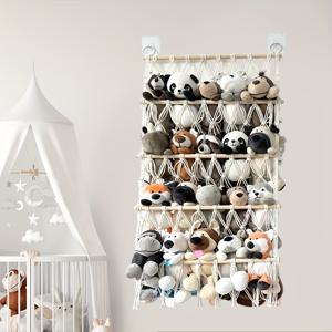 TEMU 시크 1-4단 플러시 장난감 보관 선반 - 핸드메이드, 침실, 어린이집, 공예 및 욕실 정리에 완벽, 정교한 보관 바구니, 화장지 보관, 크리스마스와 할로윈 선물용 보관 아이템