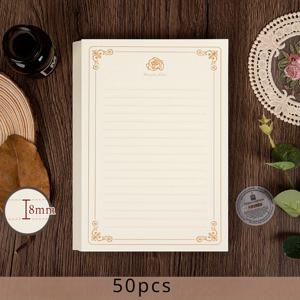 TEMU 50개, 문구, 개학 시즌, 개학 시즌 용품, 아트 로맨틱 필기구, 빈티지 문구, 8 x 5.5 인치, 당신에게 편지를 쓰고, 행복한 삶을 기원합니다|편지지