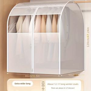 TEMU 옷 먼지 커버 걸이형 투명 옷장 커버 정장 커버 대형 포켓 수납 옷걸이 커버 천