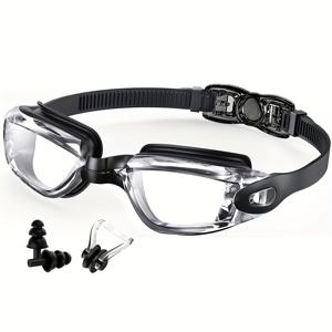 TEMU 남녀 청소년 훈련용 안티포그 방수 성인 조절 가능 수영 고글 한 쌍|물안경