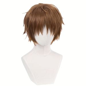 TEMU 30C 특정 조절이 가능한 라이트 브라운 컬러의 코스프레 애니메이션 가발입니다. 고온 합성 섬유로 제작된 약간 곱슬거리는 짧은 머리 스타일이며, 컨벤션 및 축제 파티에 완벽합니다.