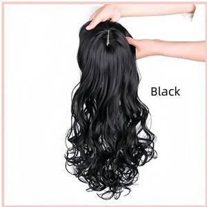 TEMU 여성을 위한 웨이브 롱 컬리 합성 헤어피스, 3D 탑 헤어 익스텐션, 가볍고 통기성이 좋으며 자연스러운 느낌