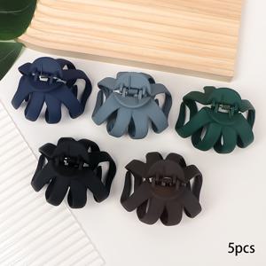 TEMU 여성용 우아하고 귀여운 헤어 클립 & 바 5개 세트 - 미끄럼 방지 목욕 & 스타일링 헤어 클로, 번, 브레이드, 포니테일 - 젖은 또는 마른 머리용 내구성 있는 헤어 액세서리 (5개)