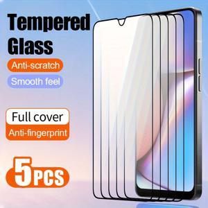 TEMU 삼성 A05/A05S/A15/A15 5G/A25/A35 풀 스크린, A55/A04/A04S/A04E/A04 코어, A14/A24 4G/A34, A54 5G 휴대폰용 강화 유리 스크린 보호 필름 5장 - 고품질, 내스크래치, 부드러운 촉감, 전체 덮개, 지문 방지, 시중 판매되는 휴대폰 케이스의 99%와 호환