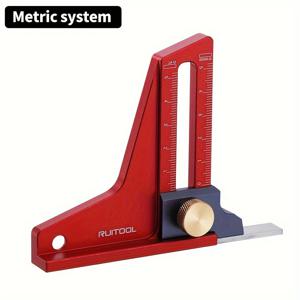 TEMU 알루미늄 목공 높이 게이지, 1개 듀얼 스케일 버니어 캘리퍼스, 테이블 톱 & 라우터 테이블용 수동 측정, 배터리 불필요