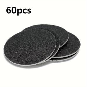 TEMU 60개입 교체용 샌드페이퍼 패드 디스크 | 전동 발 파일 제거기용 초경 80방, 오일 프리, 제거 및 네일 케어에 적합