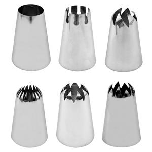 TEMU 대형 파이핑 노즐 6개 세트, 스테인리스 스틸 페이스트링 팁, 3cm 직경 크림 데코 노즐, 페이스트리 케이크 장식, 쿠키 베이킹 도구, 컵케이크 데코 키트에 적합, 요리, 케이크, 쿠키 제조 등에 적합합니다.