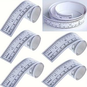 TEMU 자가 접착식 이중 눈금자 5개 세트 - 센티미터 & 인치 양면 측정 테이프, 작업대, 보드, 드로잉 테이블용 - 목공, DIY, 목수 작업용 헤비듀티 스틱 눈금자 (모서리 없음)