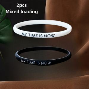 TEMU 커플용 슬림 손목 밴드 2개 세트, 운동용으로 제작, 동기 부여 팔찌, 남녀 모두에게 적합한 좁은 고무 손목 밴드, 스포츠 팀 및 클럽을 위한 선물로 이상적, 야외 활동에 적합.