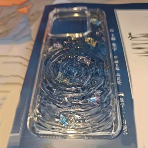 TEMU 폰케이스: 3D 핸드메이드 인스 코이 물결 패턴 작은 고래 아이폰 11/12/13/14/15 프로 맥스 호환, 행운의 고급스러운 감각, 신선하고 투명한 스타일, 보호 기능, 대중적 디자인