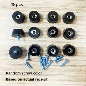 TEMU 48개 광택 메탈 마감 고무 발판과 스테인리스 나사, 절단판 및 전자 제품용 미끄럼 방지 범퍼 패드, 전원 공급 필요 없음, 전자 제품 안정화|기능적 디자인|튼튼한 구조, 전자 제품용 고무 발판