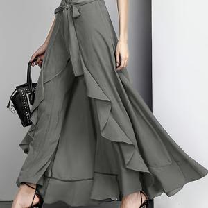 TEMU 여성용 러플 롱 팬츠