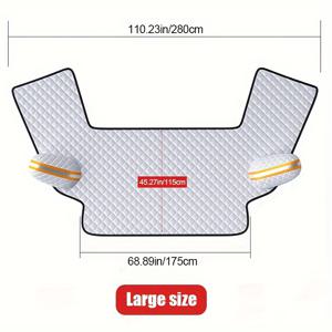 TEMU ST-4013 자동차용 3칸 눈 덮개 (귀 보호 기능 포함), 윈드쉴드 얼음 및 눈 보호막, 겨울 자동차 덮개, 두꺼운 겨울 윈드쉴드 눈 덮개