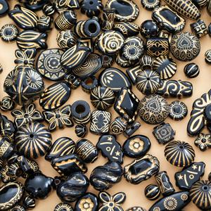 TEMU 100G 빈티지 바로크 멀티컬러 시리즈 - 08 혼합 랜덤 컬러 아크릴 구슬 (구멍 있음), DIY 주얼리 및 팔찌 제작에 적합. DIY 팔찌, 귀걸이 및 액세서리 제작에 이상적