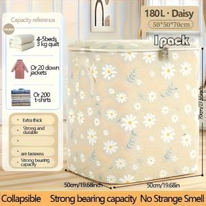 TEMU 초대형 접이식 수납박스, 옷장 정리 및 수납, 빨래바구니, 봄 장식용 홈 데코, 이불 수납백; 옷, 담요, 이불, 베개, 침구류 공간절약; 침실, 거실, 기숙사, 침대 밑 수납에 이상적|이불정리함