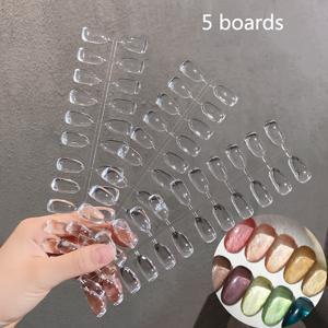 TEMU 5개의 투명도와 단단한 구조가 높은 보드, 연습용으로 내구성이 뛰어남. 작품을 선보는 데 적합한 평평한 투명한 연습용 짧은 원형 및 사각형 템플릿, 네일 살롱을 위한 특별히 설계됨.