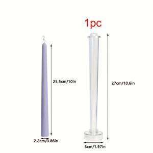TEMU 1-2개 둥근 머리 기둥 긴 막대 아크릴 캔들 몰드 부드럽고 쉽게 탈형되는 플라스틱 원통형 테이퍼 캔들 만들기 도구 DIY 웨딩 장식 선물