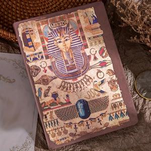 TEMU 빈티지 A5 하드커버 노트북 - 112페이지, 매트 마감, 이집트 테마의 종교적 디자인과 이집트 문자 & 파라오 아트워크, 여행 계획, 일일 일정, 사무실 및 공부 필수품에 이상적, 글쓰기, 메모 작성 및 창의적 표현에 완벽, 일일 저널링 | 고대 미학 | 복잡한 아트워크