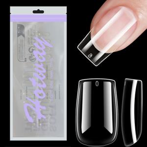 TEMU 144개 짧은 사각 네일 팁, 아크릴 인조 손톱, 네일 아트 디자인 및 네일 프레스 제품에 적합.