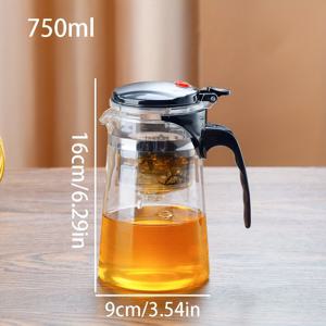 TEMU 1개/3개 우아한 컵 차 주입기 필터 차 메이커 가정용 찻주전자 원클릭 분리 차 세트 유리 차 주입기