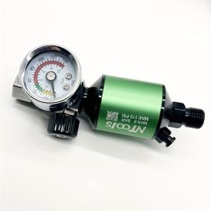 TEMU NTOOLS 조절 가능한 에어 레귤레이터 (필터 & 게이지 포함) - 페인트 스프레이 건, 공압 공구, 에어 시스템에 적합한 컴팩트 공압 컨트롤러 - 오일-워터 분리기, 게이지, 조절 가능한 레귤레이터