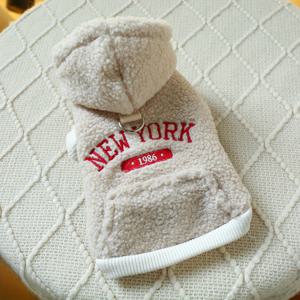 TEMU 뉴욕 후드 펫 의류 강아지, 가을/겨울철 소형견을 위한 편안하고 따뜻한 의상