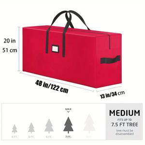 TEMU 1개 특대형 방수 크리스마스 트리 보관 가방 - 크리스마스 트리 보관 - 튼튼하고 스타일리시한 이중 지퍼, 내구성 좋은 손잡이, 최대 9피트 높이의 분리형 크리스마스 트리에 적합, 휴일 홈 정리 및 보관에 완벽