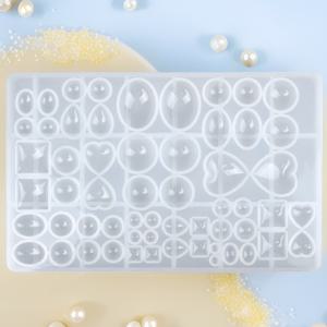 TEMU 레진 주조 몰드 1개 라운드 보석 실리콘 몰드 - 29가지 디자인, 58개의 캐비티, 타원형, 드롭 모양, 사각형, 하트, 원형, 폴리머 클레이, 레진, 에폭시, 펜던트, 귀걸이 만들기, DIY 주조용 - 사용하기 쉽고 재사용 가능하며 내구성이 뛰어나며, 주얼리 만들기 초보자에게 완벽하며, 크리스마스 및 발렌타인데이 선물로 적합합니다