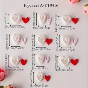 TEMU 10개 데이 하트 클레이 커터 세트 - DIY 귀걸이 및 펜던트용 미니 러브 & 캔디 모양 폴리머 클레이 몰드