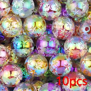 TEMU 16mm 별 모양 원형 비즈 10개입, 컬러 아크릴 코팅, 수제 팔찌, 목걸이, 귀걸이, 헤어 장식, 신발 장식, 의류 및 펜 장식, 장식용 비즈 재료로 적합