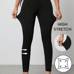 TEMU 여성용 스타일리시 스키니 페이크 데님 롱 팬츠