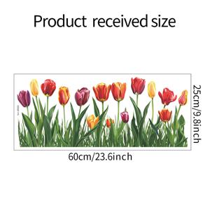 TEMU 생동감 넘치는 튤립 꽃 창문 스티커 - 유리, 플라스틱 및 금속 표면용 정전기 PVC 스티커, 창문과 문을 위한 컬러풀 홈 데코, 튤립 장식