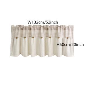 TEMU 모던 스타일의 라이트 커피 색상의 단단한 커튼, 버튼 디테일이 특징이며, 반투명한 빛 차단을 위해 디자인되었습니다. 상단 로드가 달려 있어 걸이용이며, 고품질의 부드러운 원단으로 제작되어 수직적인 단열 및 빛 차단 효과를 제공합니다.