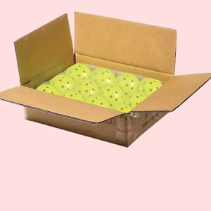 TEMU 12/24 팩 TPE 피클볼 볼 - 40홀 고신축성있는, 내구성, 내균열, 초보자 및 중급자용 범용, 고가시성 및 바운스, 하드 플로어, 테니스 코트, 헬스장 바닥에 적합